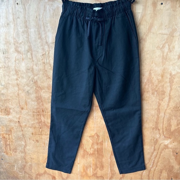 Abercrombie & Fitch Pull On Drawstring Black Tapered Pants with Pockets - Picture 11 of 11